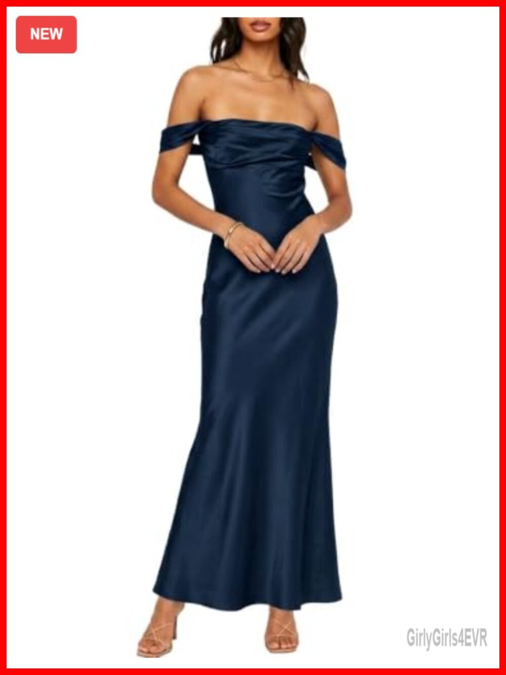 Satin Off Shoulder Strapless Maxi Dress Formal Bridesmaid Backless